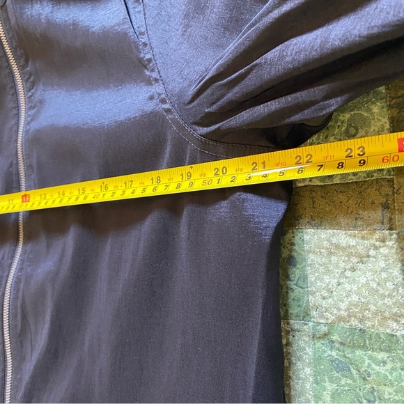 MYCRAPAC One Hoodie Rain Jacket M Black Embroidered Metallic w/ Belt Lightweight - Picture 13 of 14